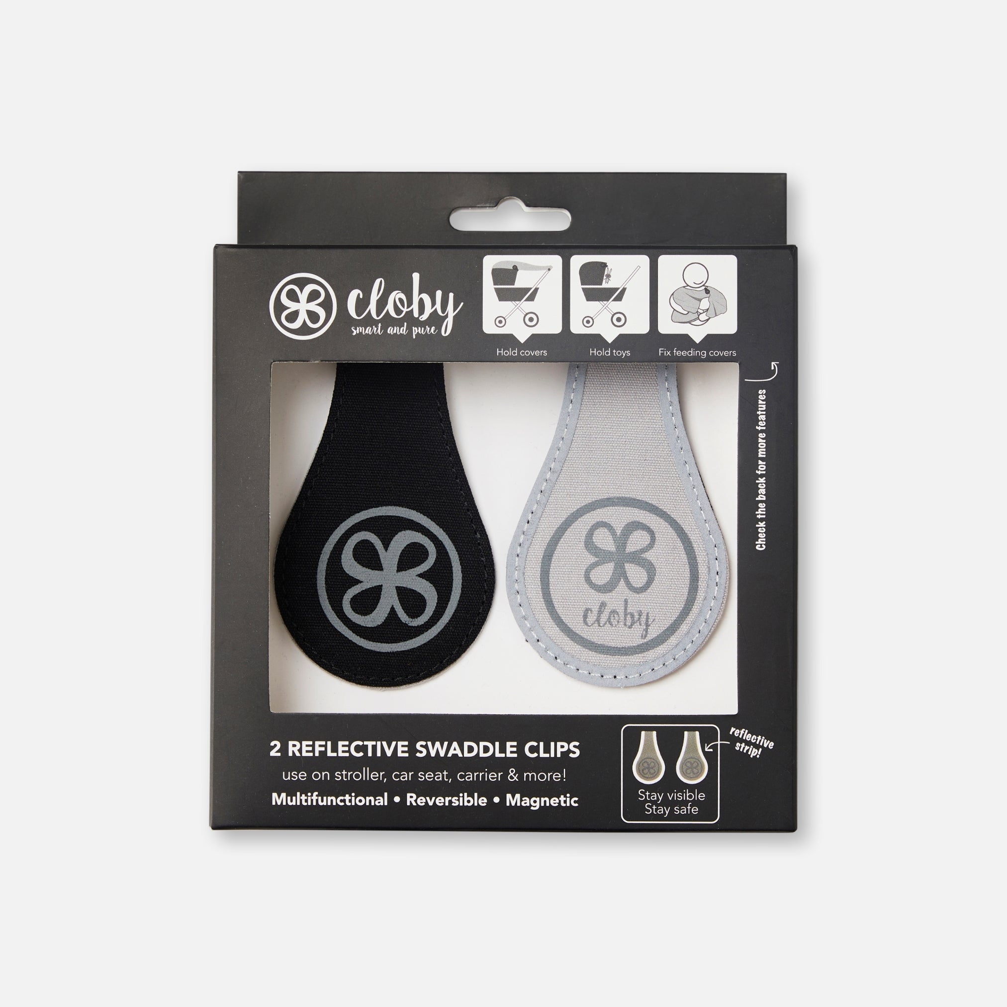 Cloby's Swaddle Clips in doosje - Reflecterend
