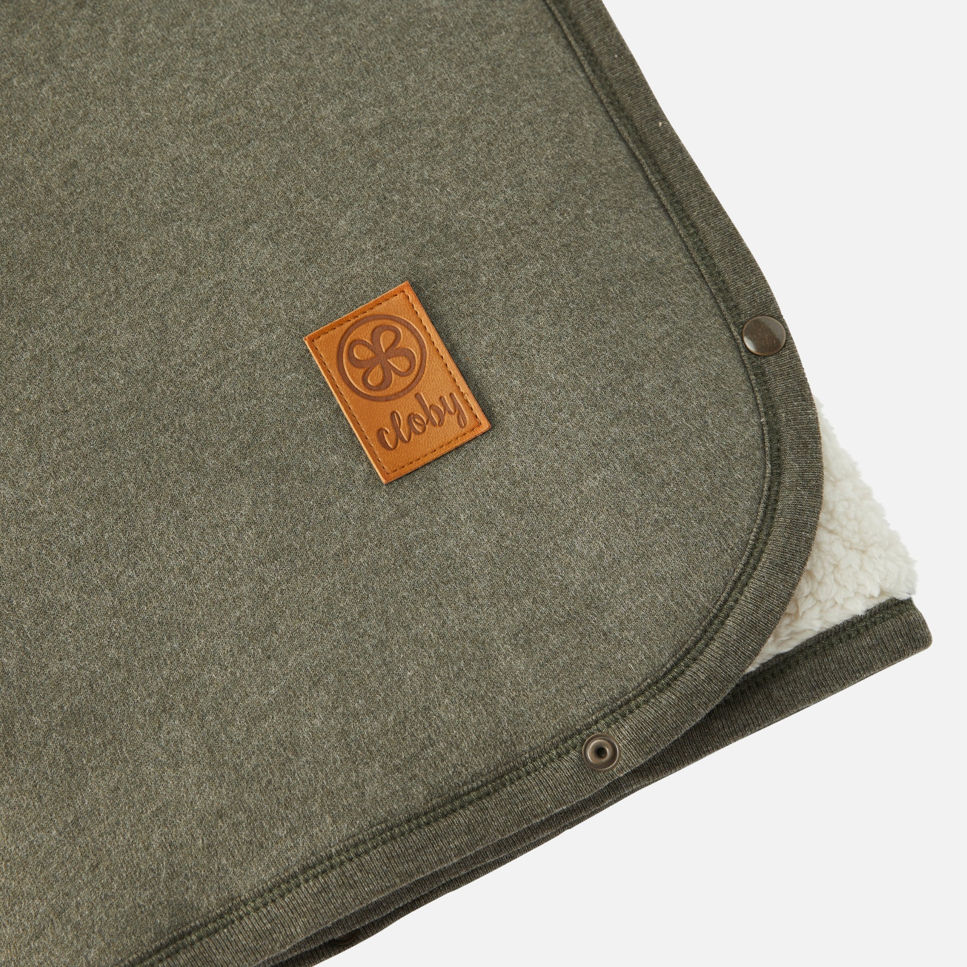 Details Cloby's Teddy deken in forest green