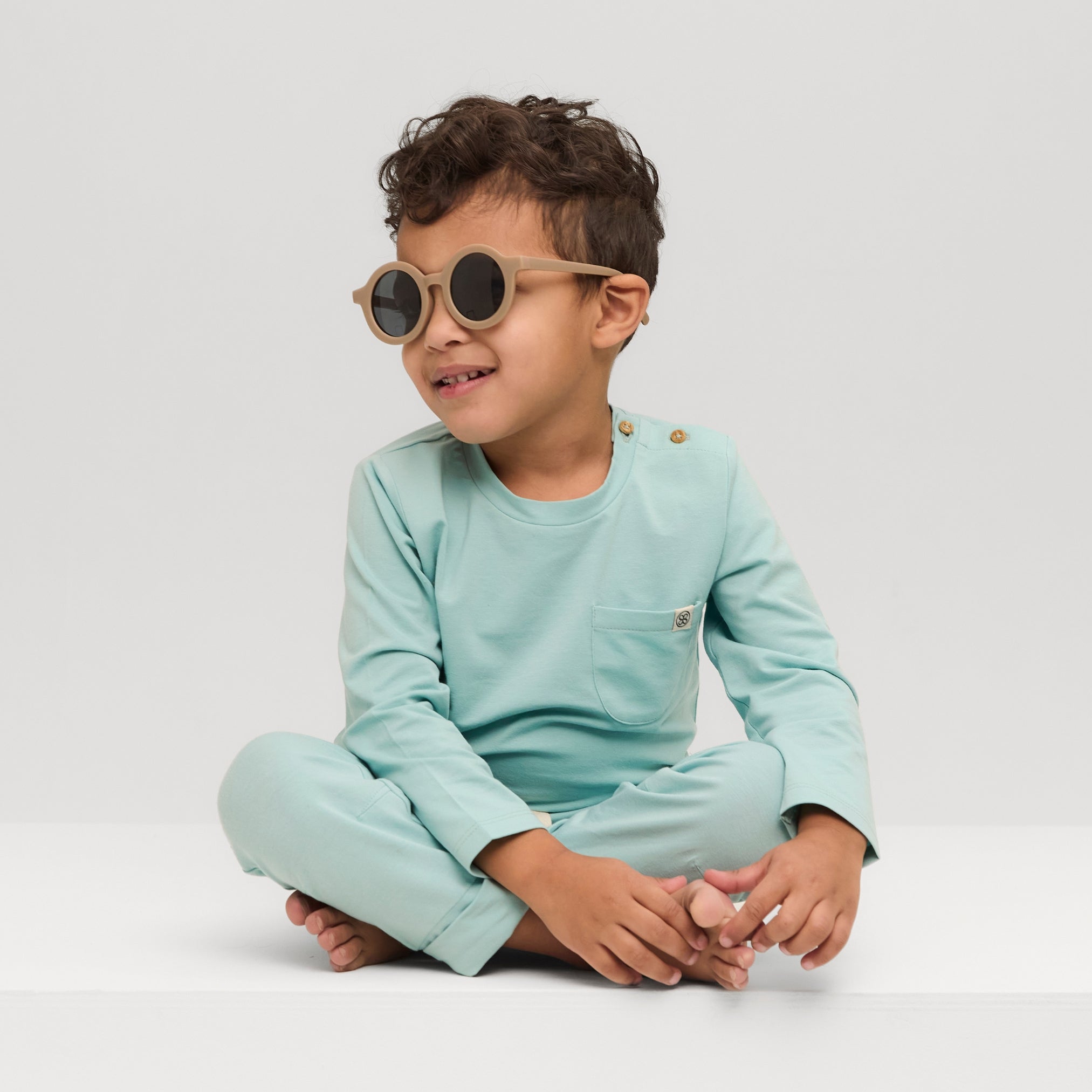 Top met lange mouwen voor jongens en meisjes, in blauw