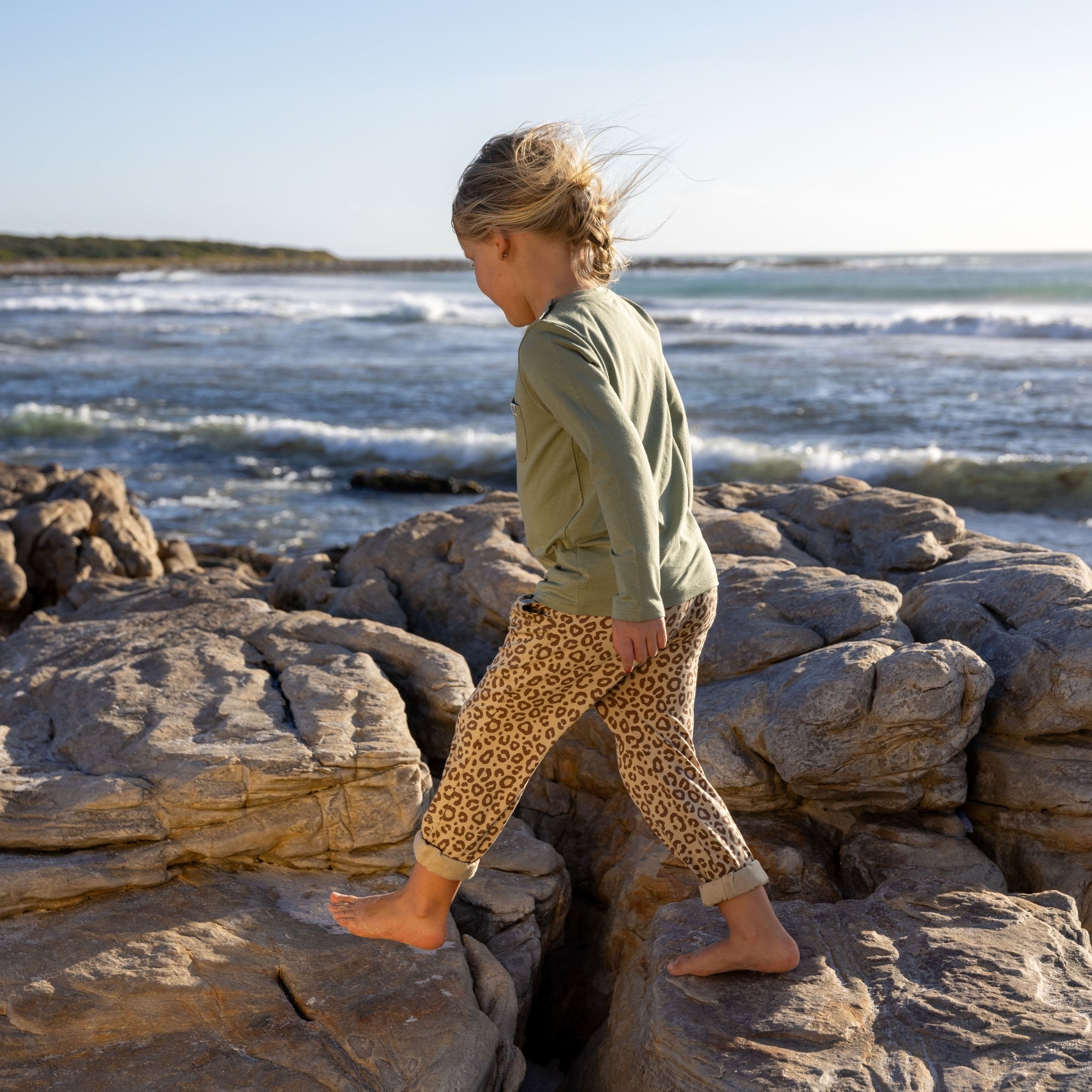 Jogger pants in Leopard Brown - UPF 50+