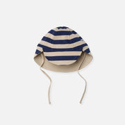 Sun hat in Navy Stripe/Sandy Beach - UPF 50+