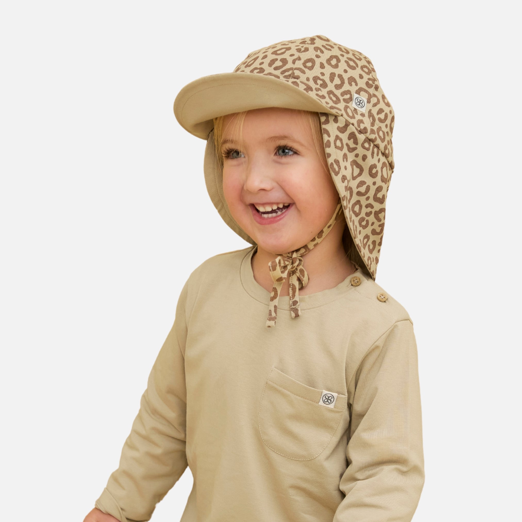 UV zonnehoedje Leopard Brown - Cloby
